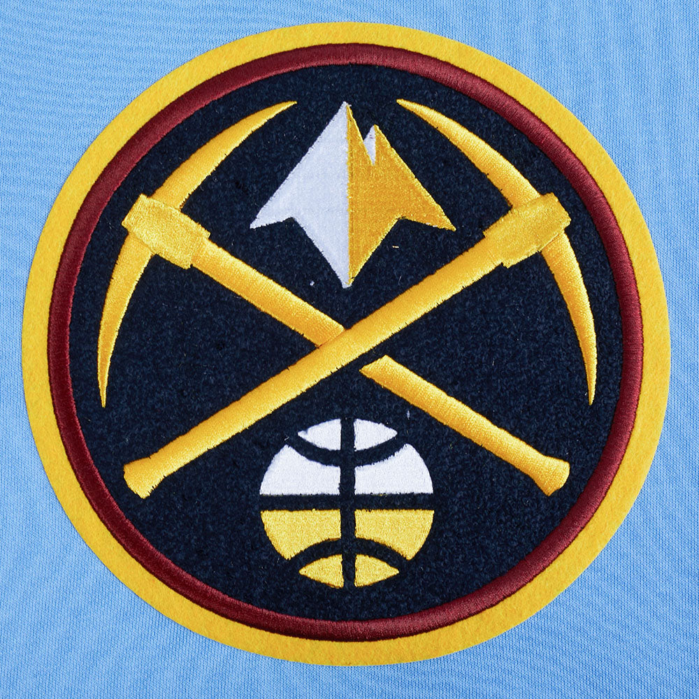 NBA DENVER NUGGETS RETRO CLASSIC WOMEN'S RIB CROPPED PO HOODIE (UNIVERSITY BLUE)