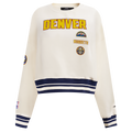 NBA DENVER NUGGETS RETRO CLASSIC WOMEN'S RIB CREWNECK (EGGSHELL/ MIDNIGHT NAVY)