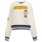 NBA DENVER NUGGETS RETRO CLASSIC WOMEN'S RIB CREWNECK (EGGSHELL/ MIDNIGHT NAVY)