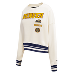 NBA DENVER NUGGETS RETRO CLASSIC WOMEN'S RIB CREWNECK (EGGSHELL/ MIDNIGHT NAVY)