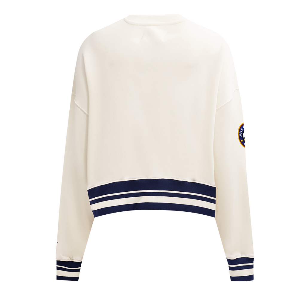 NBA DENVER NUGGETS RETRO CLASSIC WOMEN'S RIB CREWNECK (EGGSHELL/ MIDNIGHT NAVY)