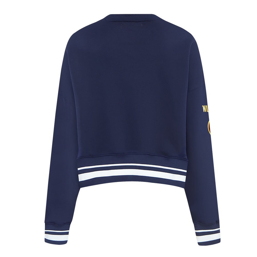NBA DENVER NUGGETS MASHUP WOMEN'S RIB CREWNECK (MIDNIGHT NAVY)