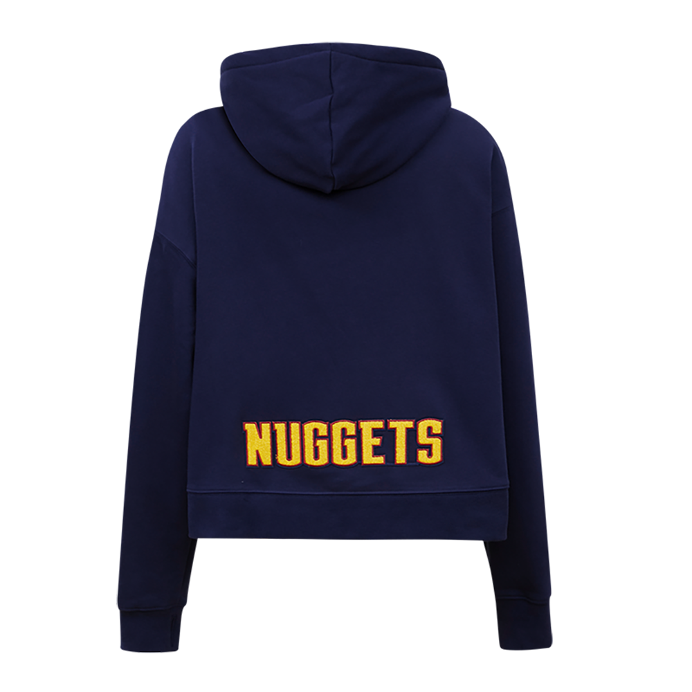 NBA DENVER NUGGETS CLASSIC WOMEN'S CROPPED PULLOVER HOODIE (MIDNIGHT NAVY)
