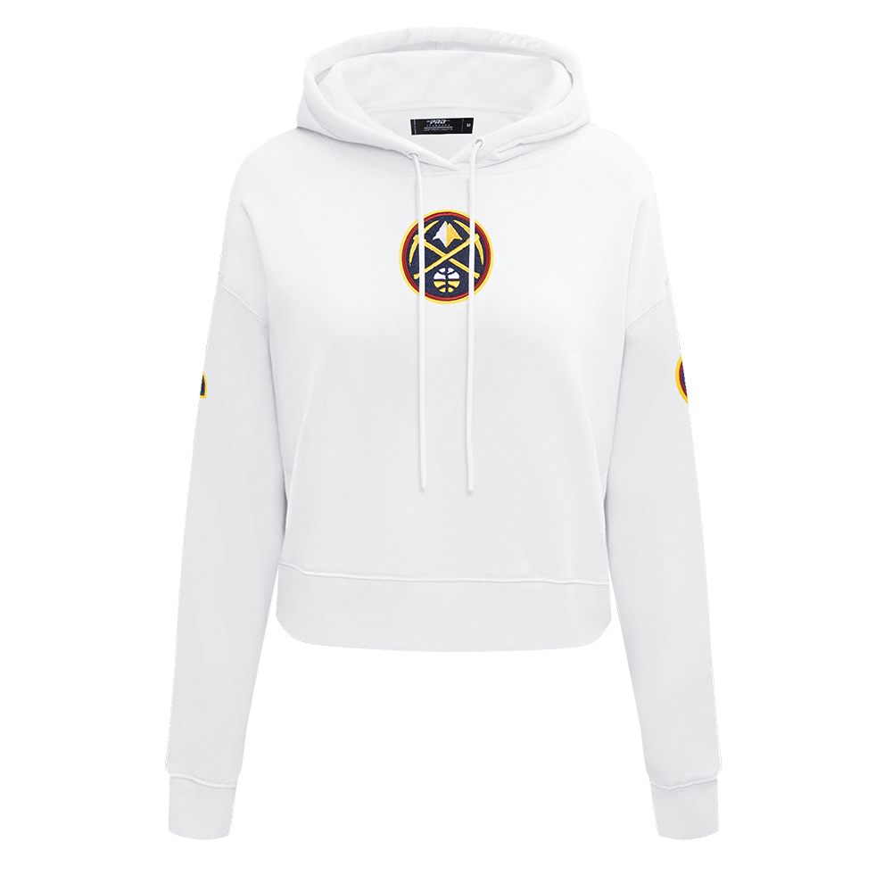 NBA DENVER NUGGETS CLASSIC CHANDAIL À CAPUCHON COURT POUR FEMME (BLANC)
