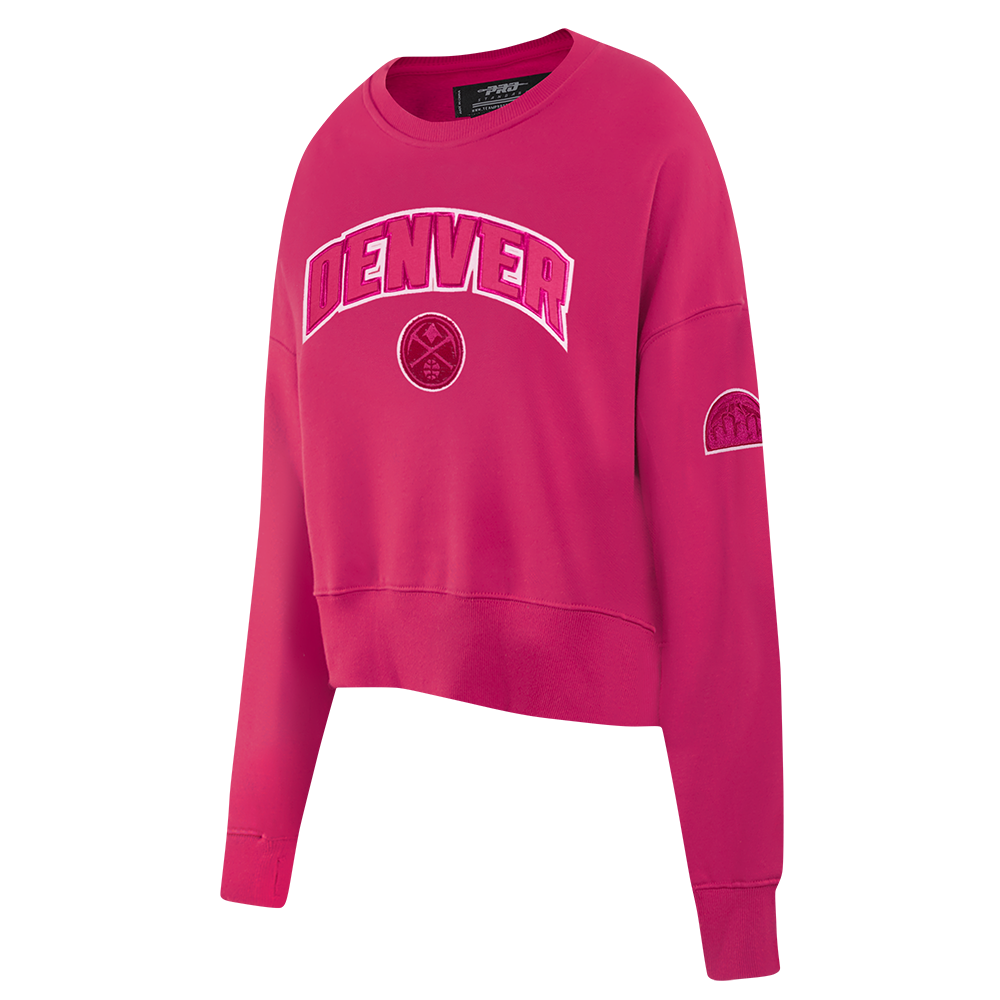NBA DENVER NUGGETS CHANDAIL À COL ROND TRIPLE ROSE EN MOLLETON POUR FEMME (VIOLET BETTERAVE)
