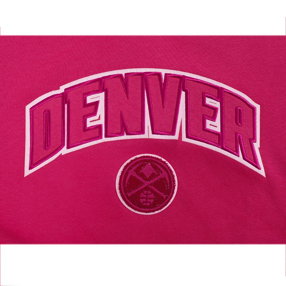 NBA DENVER NUGGETS CHANDAIL À COL ROND TRIPLE ROSE EN MOLLETON POUR FEMME (VIOLET BETTERAVE)
