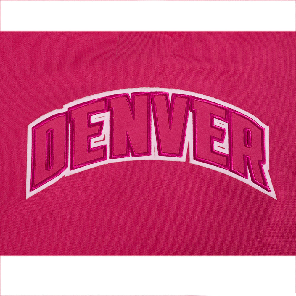 NBA DENVER NUGGETS CHANDAIL À COL ROND TRIPLE ROSE EN MOLLETON POUR FEMME (VIOLET BETTERAVE)
