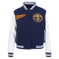 NBA DENVER NUGGETS SCRIPT TAIL BLOUSON COLLÉGIAL EN LAINE POUR FEMME (MARINE MINUIT/BLANC)