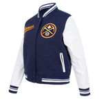 NBA DENVER NUGGETS SCRIPT TAIL BLOUSON COLLÉGIAL EN LAINE POUR FEMME (MARINE MINUIT/BLANC)