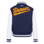 NBA DENVER NUGGETS SCRIPT TAIL BLOUSON COLLÉGIAL EN LAINE POUR FEMME (MARINE MINUIT/BLANC)