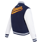 NBA DENVER NUGGETS SCRIPT TAIL BLOUSON COLLÉGIAL EN LAINE POUR FEMME (MARINE MINUIT/BLANC)