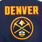 NBA DENVER NUGGETS RETRO CLASSIC WOMEN'S RIB WOOL VARSITY JACKET (MIDNIGHT NAVY/WHITE)
