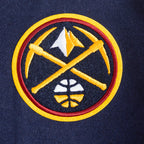 NBA DENVER NUGGETS RETRO CLASSIC WOMEN'S RIB WOOL VARSITY JACKET (MIDNIGHT NAVY/WHITE)