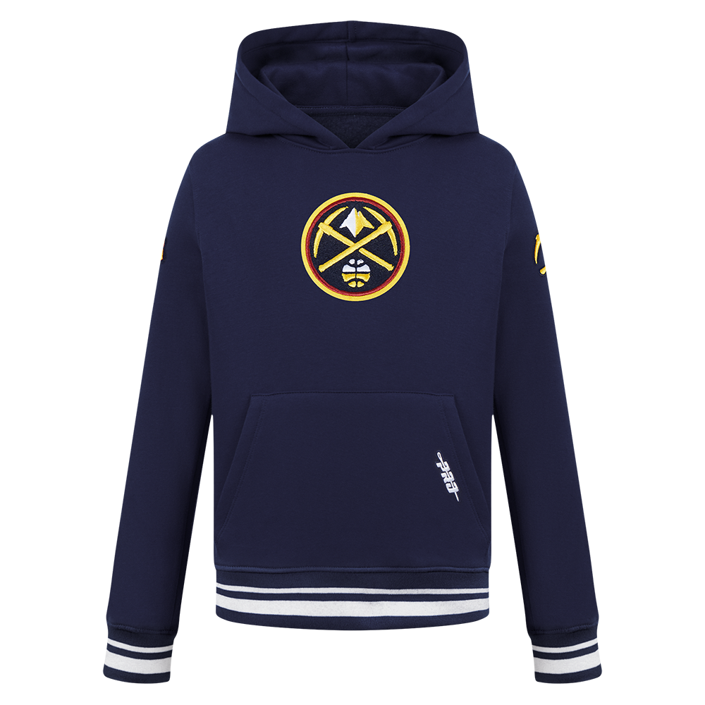 NBA DENVER NUGGETS RETRO CLASSIC CHANDAIL À CAPUCHON EN MOLLETON CÔTELÉ POUR GARÇON ENFANT (MARINE MINUIT)