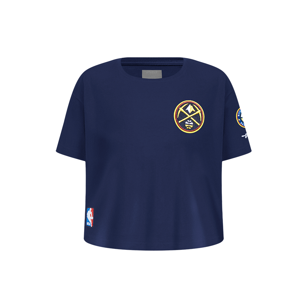 NBA DENVER NUGGETS CLASSIC T-SHIRT À COUPE CARRÉE À MANCHES COURTES POUR FILLE ENFANT (MARINE MINUIT)
