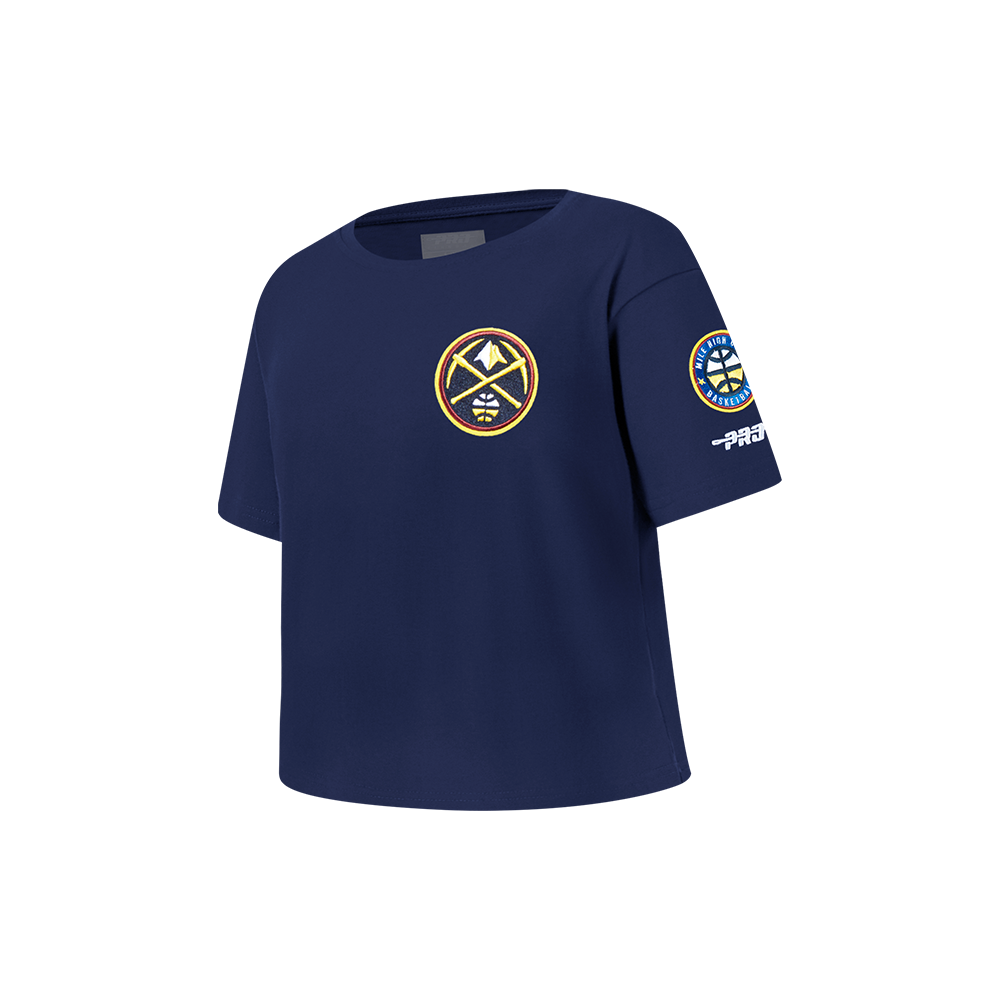 NBA DENVER NUGGETS CLASSIC T-SHIRT À COUPE CARRÉE À MANCHES COURTES POUR FILLE ENFANT (MARINE MINUIT)