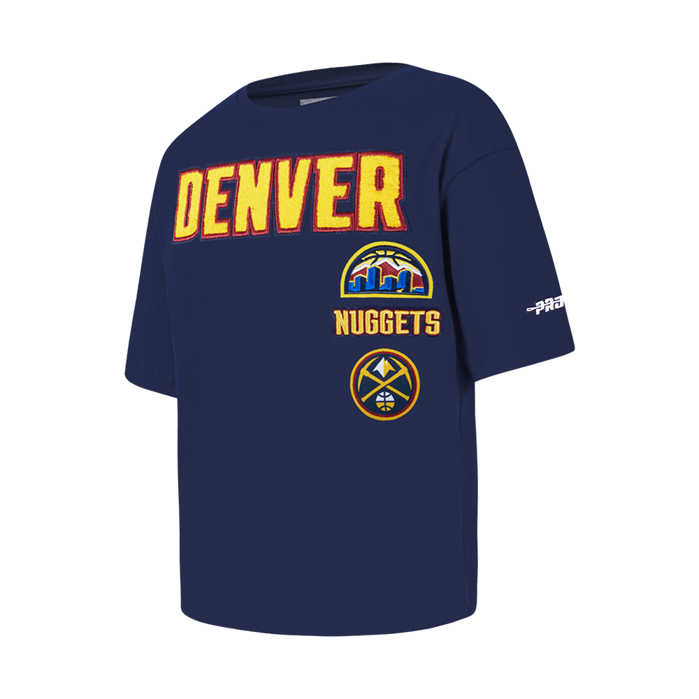 NBA DENVER NUGGETS RETRO CLASSIC LITTLE GIRL'S SHORT SLEEVE BOXY TEE (MIDNIGHT NAVY)