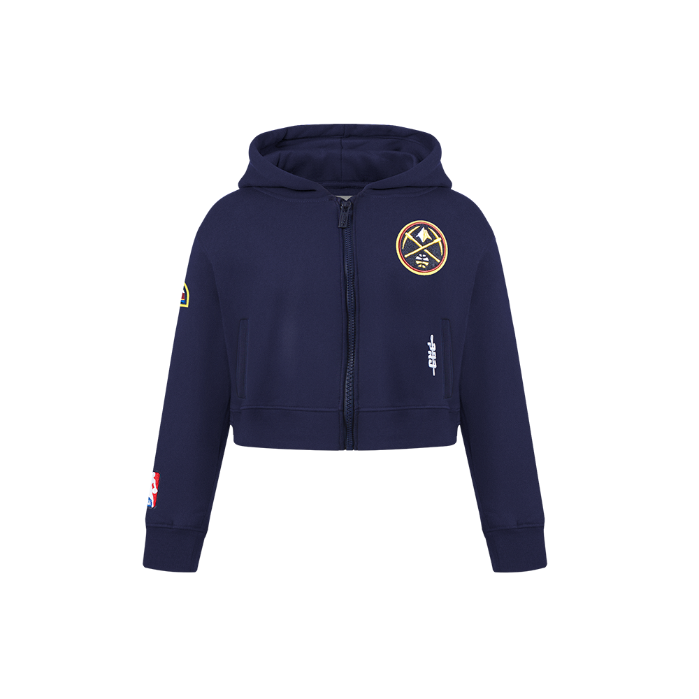NBA DENVER NUGGETS CLASSIC CHANDAIL À CAPUCHON EN MOLLETON À GLISSIÈRE POUR FILLE ENFANT (MARINE MINUIT)