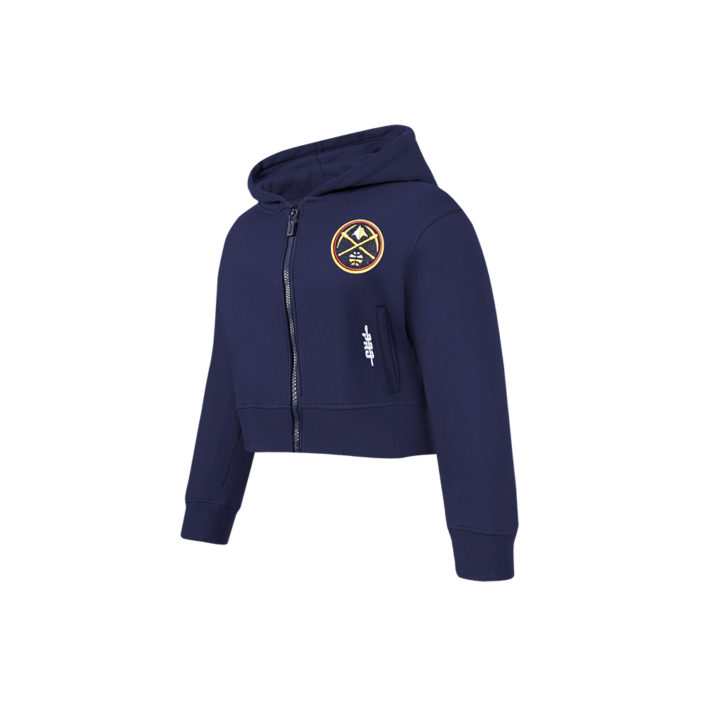 NBA DENVER NUGGETS CLASSIC CHANDAIL À CAPUCHON EN MOLLETON À GLISSIÈRE POUR FILLE ENFANT (MARINE MINUIT)