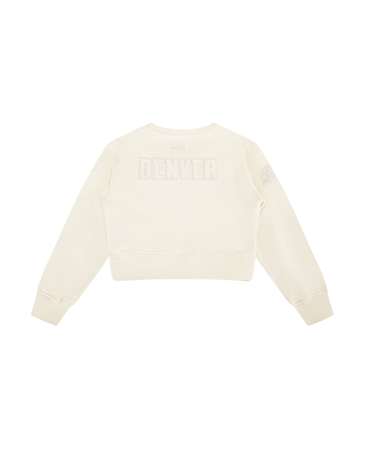 NBA DENVER NUGGETS NEUTRAL LITTLE GIRLS  FLEECE CREWNECK (EGGSHELL)
