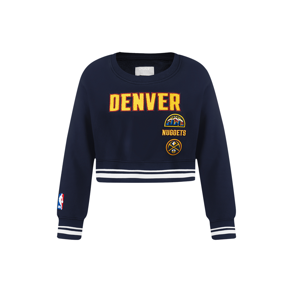 NBA DENVER NUGGETS RETRO CLASSIC CHANDAIL À COL ROND EN MOLLETON CÔTELÉ POUR FILLE ENFANT (MARINE MINUIT)