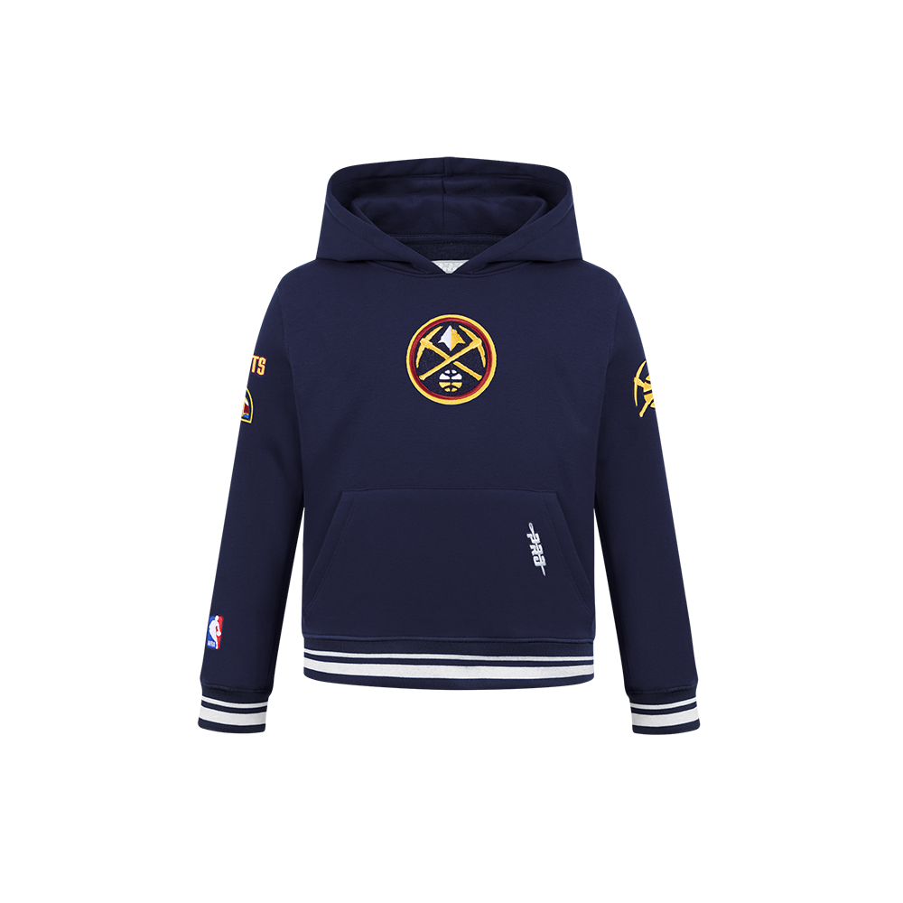 NBA DENVER NUGGETS RETRO CLASSIC CHANDAIL À CAPUCHON EN MOLLETON CÔTELÉ POUR GARÇON BAMBIN (MARINE MINUIT)
