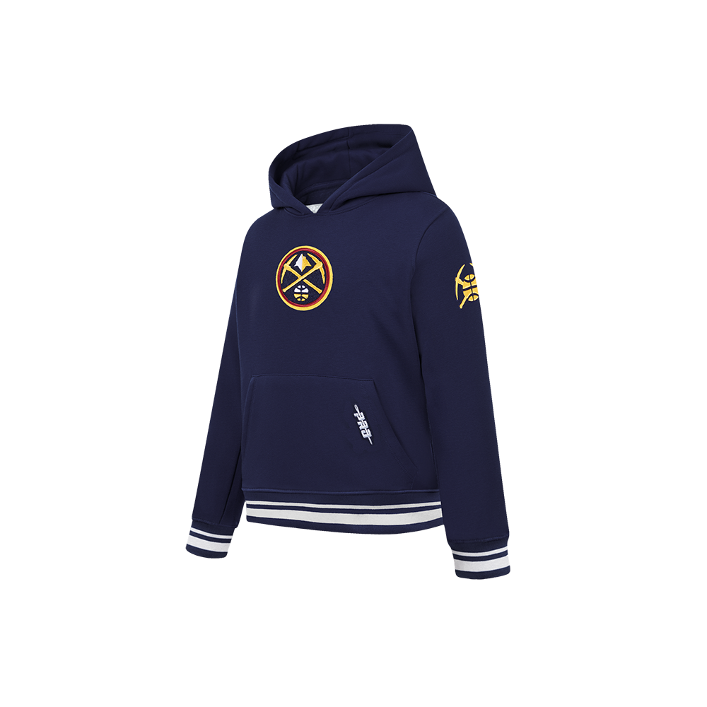 NBA DENVER NUGGETS RETRO CLASSIC CHANDAIL À CAPUCHON EN MOLLETON CÔTELÉ POUR GARÇON BAMBIN (MARINE MINUIT)