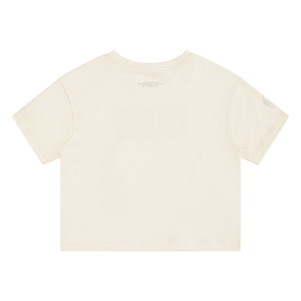 NBA DENVER NUGGETS NEUTRAL TODDLER GIRLS SHORT SLEEVE BOXY TEE (EGGSHELL)