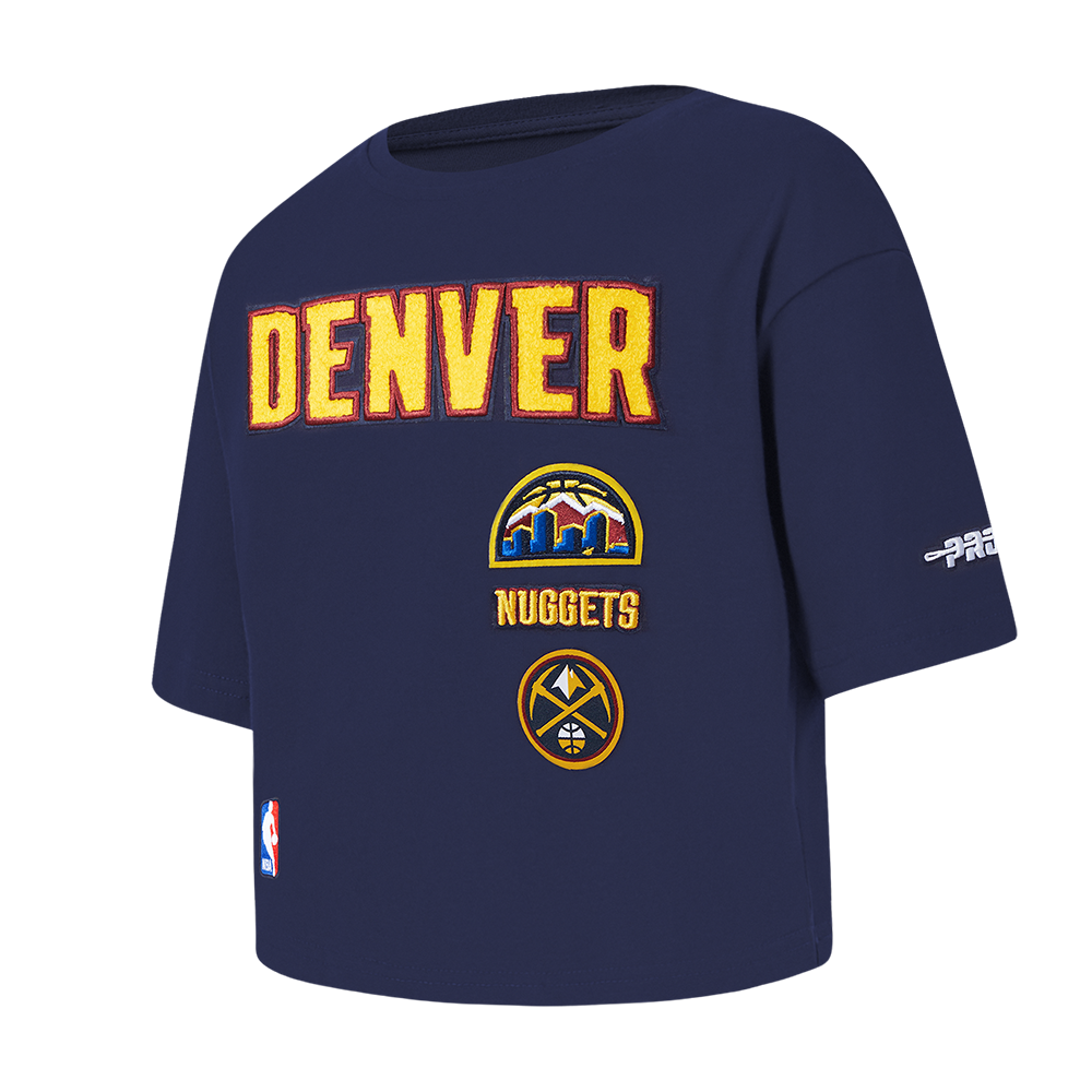 NBA DENVER NUGGETS RETRO CLASSIC TODDLER GIRLS SHORT SLEEVE BOXY TEE (MIDNIGHT NAVY)
