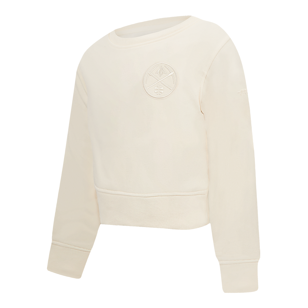 NBA DENVER NUGGETS NEUTRAL TODDLER GIRLS FLEECE CREWNECK (EGGSHELL)