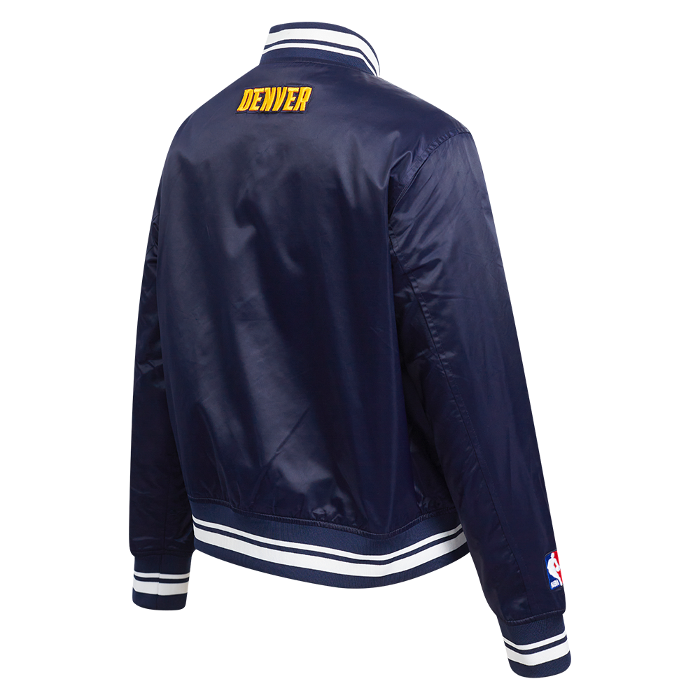 NBA DENVER NUGGETS SCRIPT TAIL WOMEN'S SATIN JACKET (MIDNIGHT NAVY)