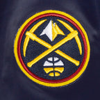 NBA DENVER NUGGETS SCRIPT TAIL WOMEN'S SATIN JACKET (MIDNIGHT NAVY)