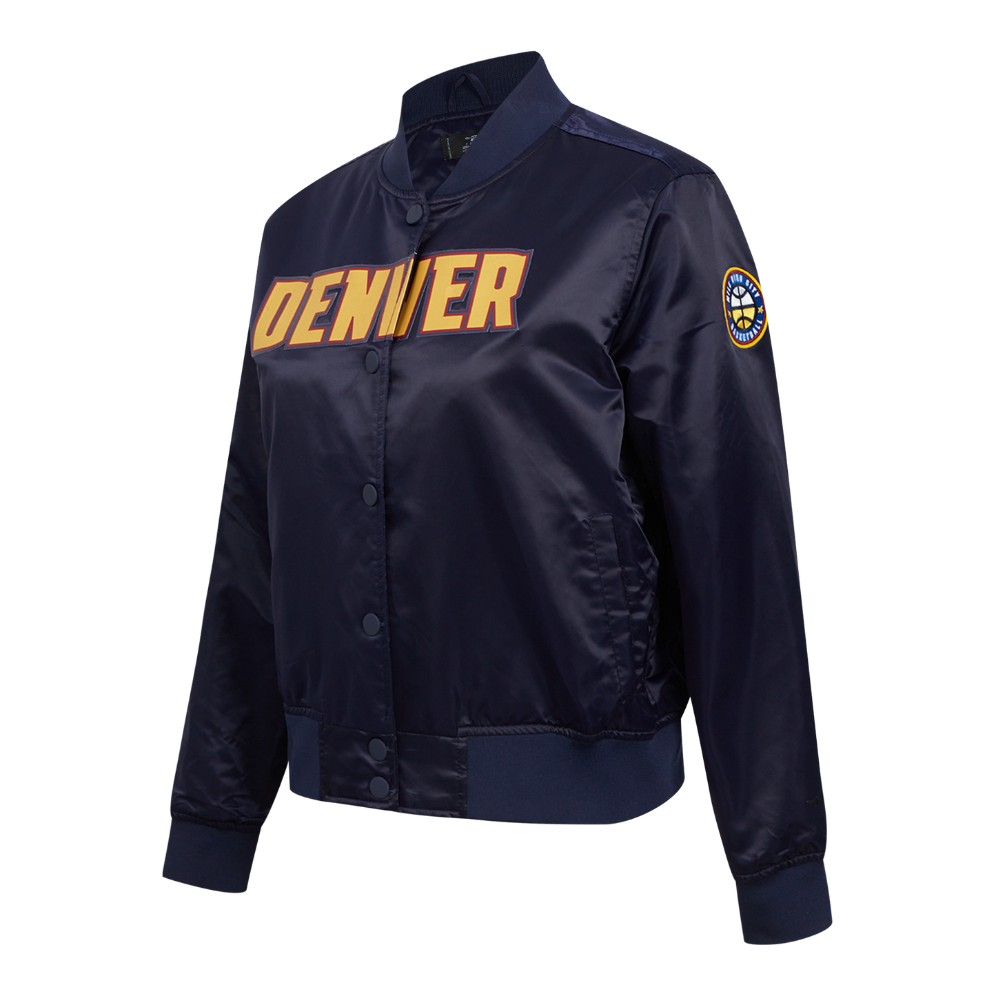 NBA DENVER NUGGETS CLASSIC WOMEN'S SATIN JACKET (MIDNIGHT NAVY)