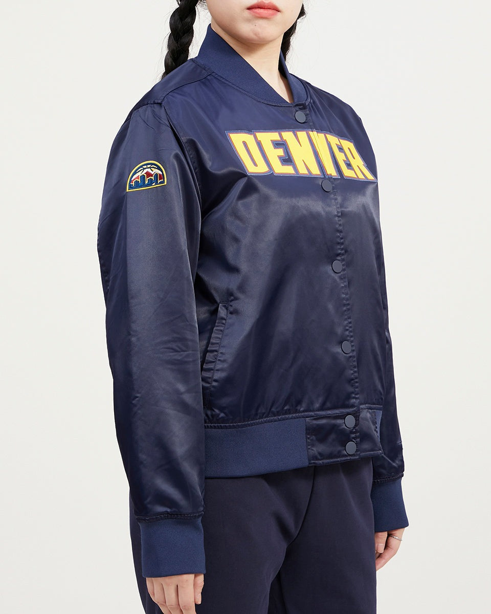NBA DENVER NUGGETS CLASSIC BLOUSON EN SATIN POUR FEMME (MARINE MINUIT)