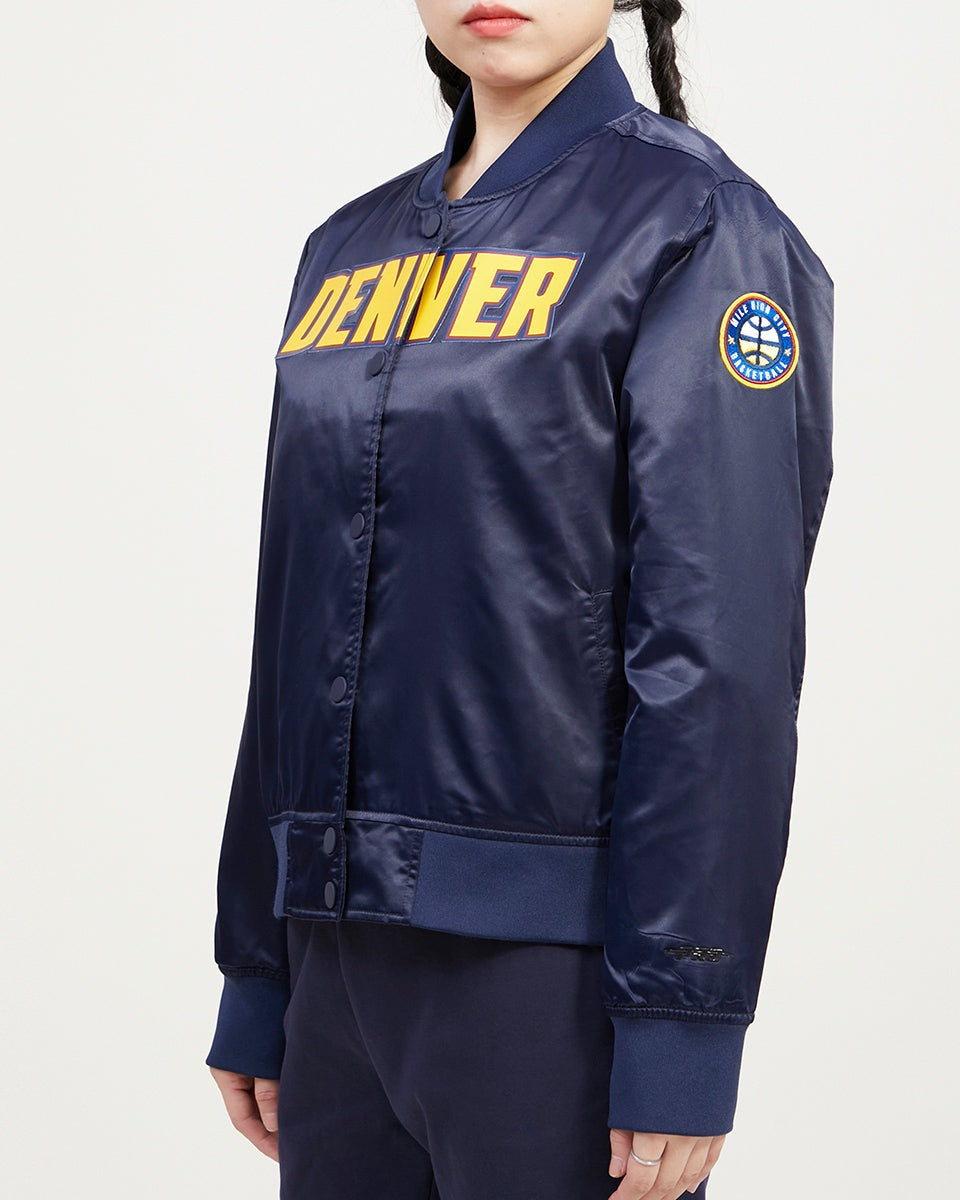 NBA DENVER NUGGETS CLASSIC BLOUSON EN SATIN POUR FEMME (MARINE MINUIT)
