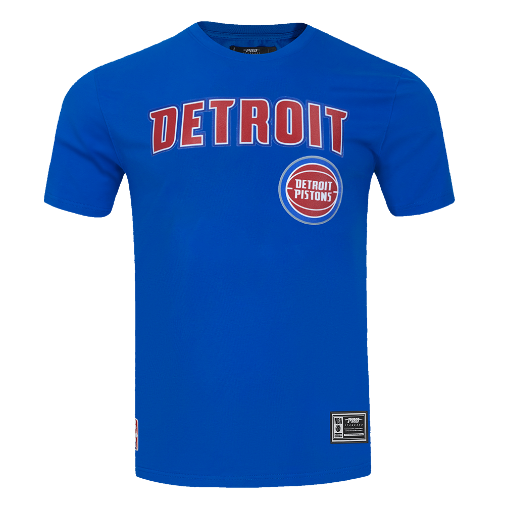 NBA DETROIT PISTONS CLASSIC MEN'S MESH STRIPED TEE (ROYAL BLUE/RED)