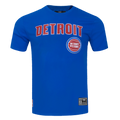 NBA DETROIT PISTONS CLASSIC MEN'S MESH STRIPED TEE (ROYAL BLUE/RED)