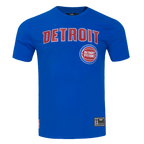 NBA DETROIT PISTONS CLASSIC MEN'S MESH STRIPED TEE (ROYAL BLUE/RED)