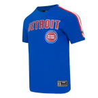 NBA DETROIT PISTONS CLASSIC MEN'S MESH STRIPED TEE (ROYAL BLUE/RED)