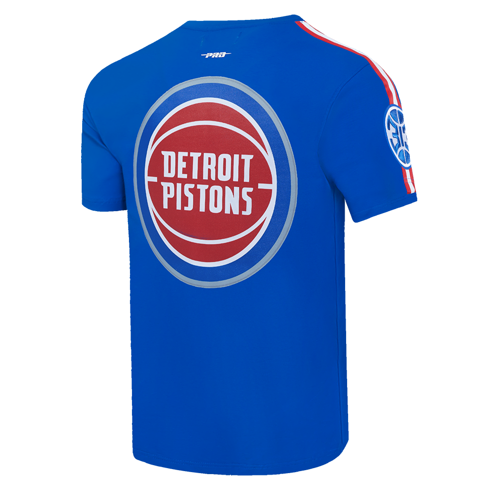 NBA DETROIT PISTONS CLASSIC MEN'S MESH STRIPED TEE (ROYAL BLUE/RED)