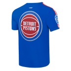 NBA DETROIT PISTONS CLASSIC MEN'S MESH STRIPED TEE (ROYAL BLUE/RED)