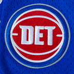 NBA DETROIT PISTONS CLASSIC MEN'S MESH BUTTON DOWN SHIRT (ROYAL BLUE/RED)
