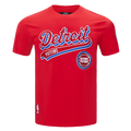 NBA DETROIT PISTONS SCRIPT TAIL MEN'S   TEE (RED)