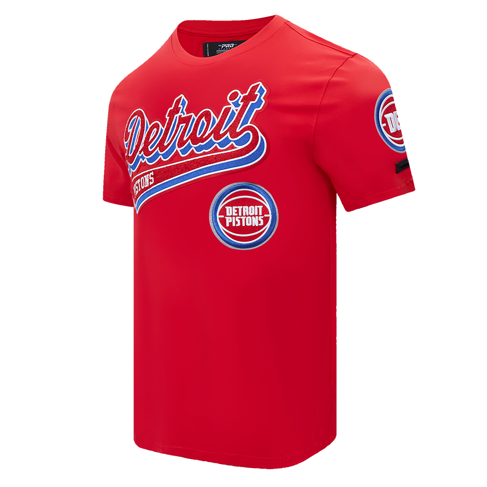 NBA DETROIT PISTONS SCRIPT TAIL MEN'S   TEE (RED)