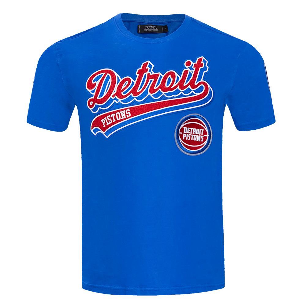 NBA DETROIT PISTONS SCRIPT TAIL T-SHIRT POUR HOMME (BLEU ROYAL)