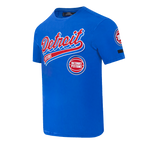 NBA DETROIT PISTONS SCRIPT TAIL T-SHIRT POUR HOMME (BLEU ROYAL)