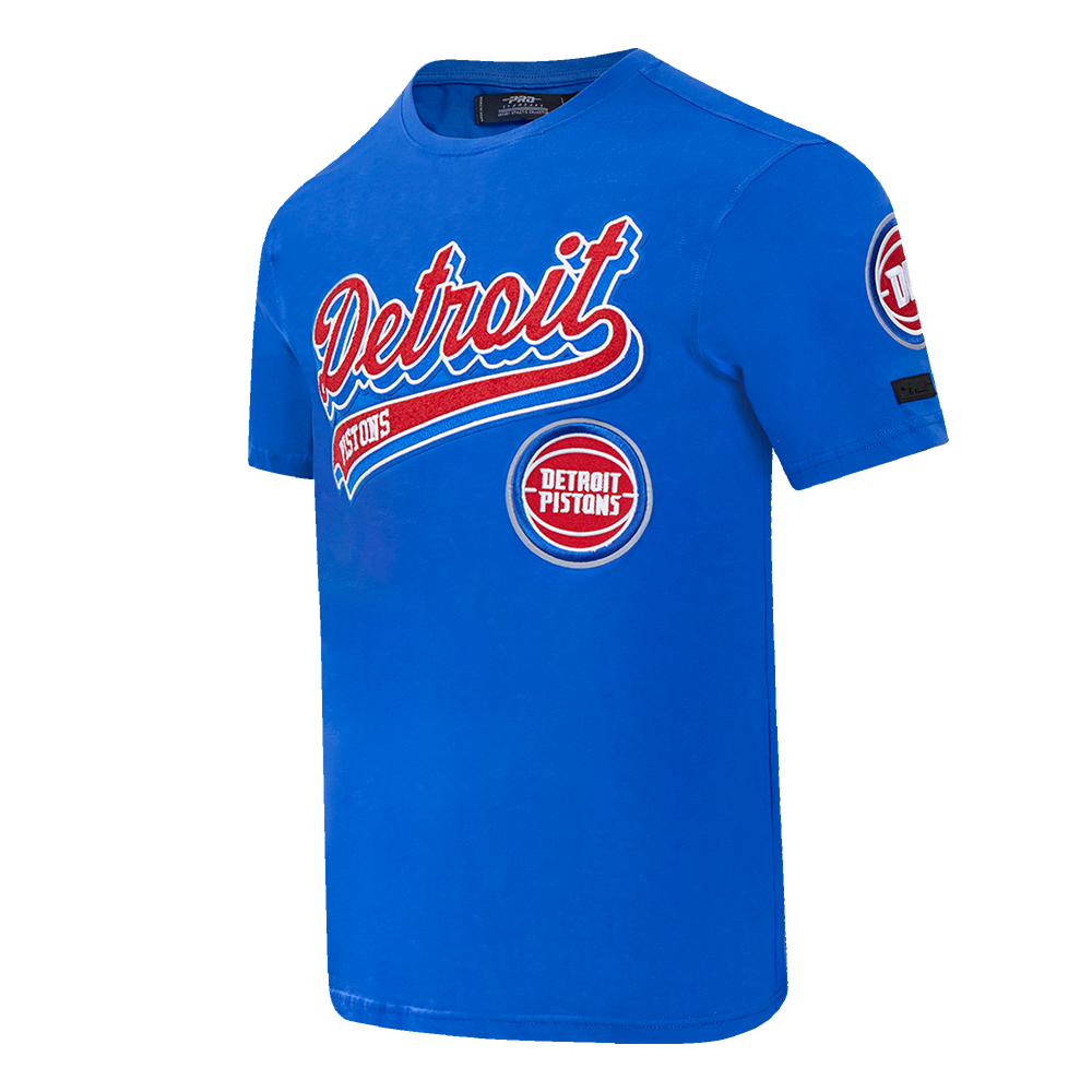 NBA DETROIT PISTONS SCRIPT TAIL MEN'S   TEE (ROYAL BLUE)