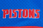 NBA DETROIT PISTONS SCRIPT TAIL CHEMISE BOUTONNÉE EN FILET POUR HOMME (BLEU ROYAL/ROUGE)