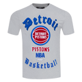NBA DETROIT PISTONS OLD ENGLISH MEN'S TEE (HEATHER GREY)