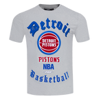 NBA DETROIT PISTONS OLD ENGLISH MEN'S TEE (HEATHER GREY)